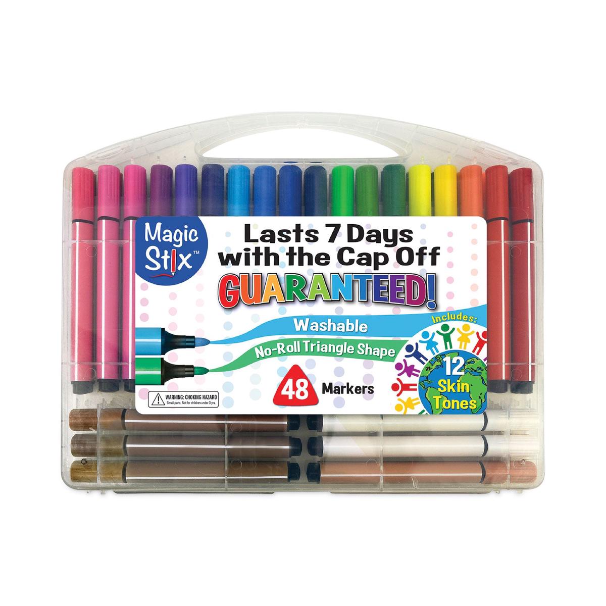 The Pencil Grip Magic Stix Markers, Fine Bullet Tip, Assorted Colors, 48/Pack (390)