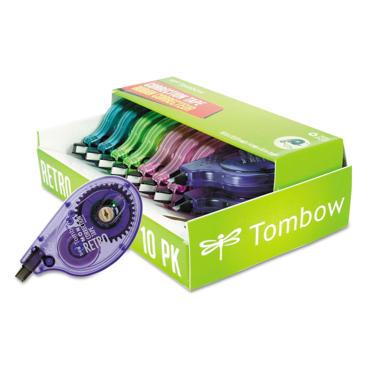 Tombow MONO Original Correction Tape, Assorted RetroColor Applicators, 0.17