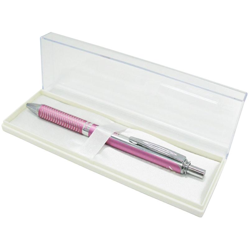 Pentel Energel Gel Roller Pen Retractable Bl407 07Mm Barrel Black Ink Pink