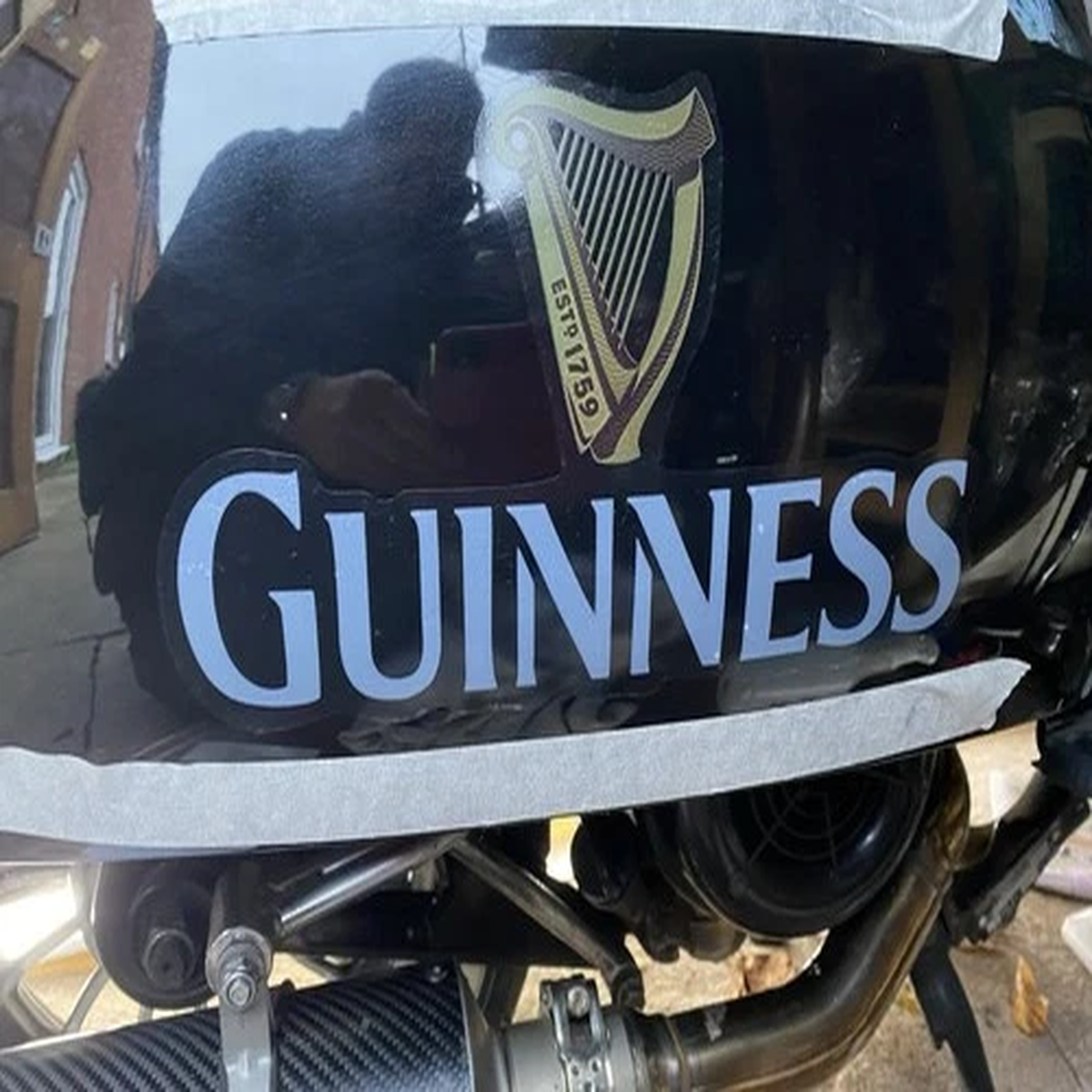 Guinness Fridge wall vinyl Decal sticker with white writing bar man cave or den