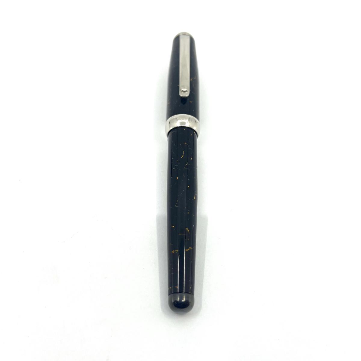 Signum (Italy) Marbleized Brown Fountain Pen - Broad 18kt Gold Nib