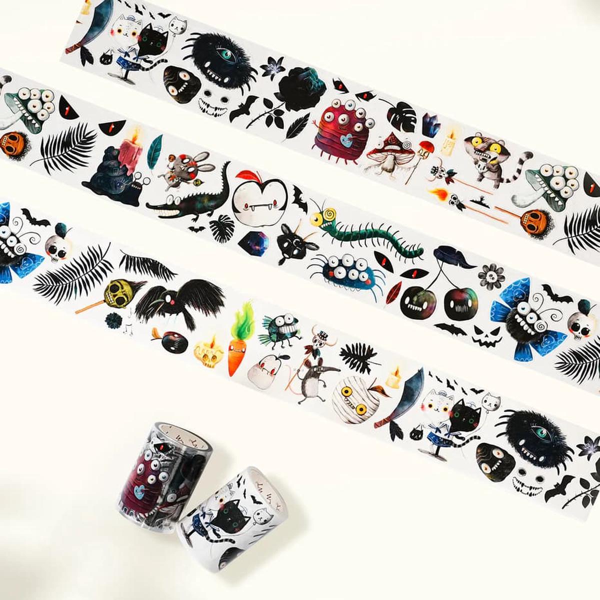 Sticker Pet Tape - Pre-cut - Midnight Monsters - 60 mm