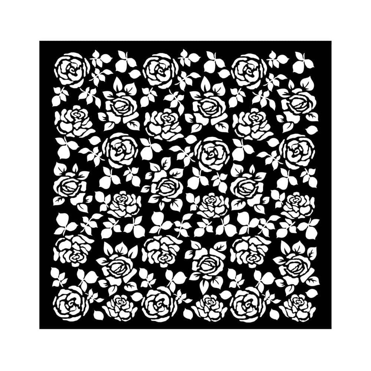 Thick Stencil 18 x 18 cm - Precious - Roses Pattern