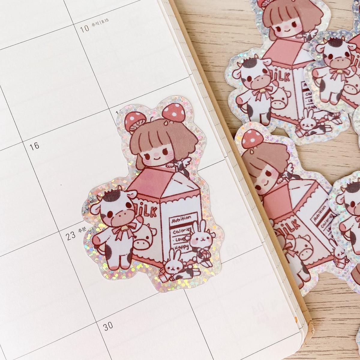 Little Moo & Milk Sticker