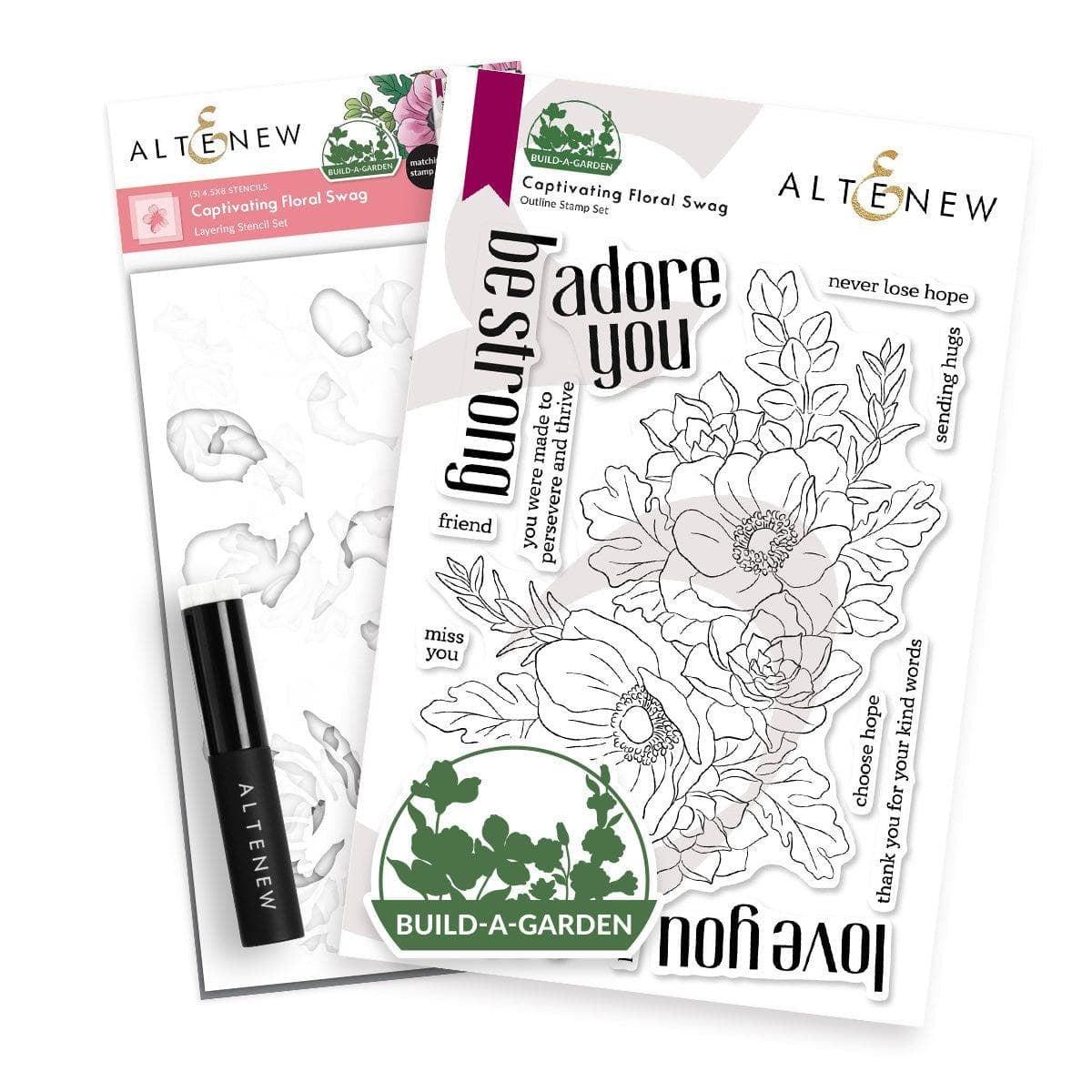 Build-A-Garden: Captivating Floral SwagStamp & Stencil