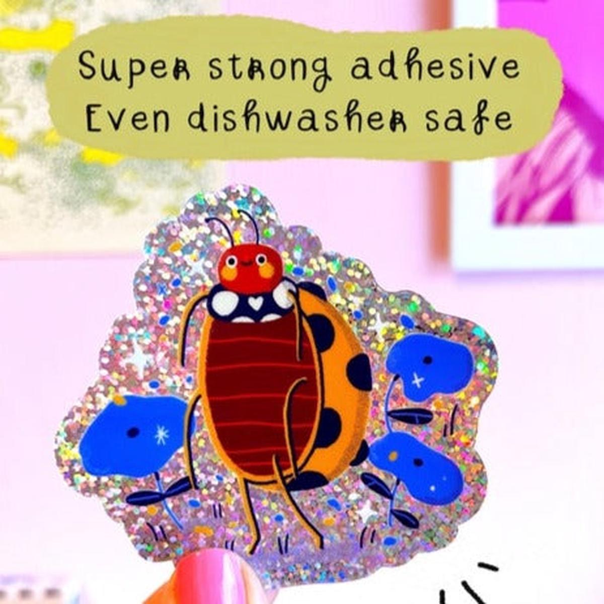 Ladybug Glitter Vinyl Sticker