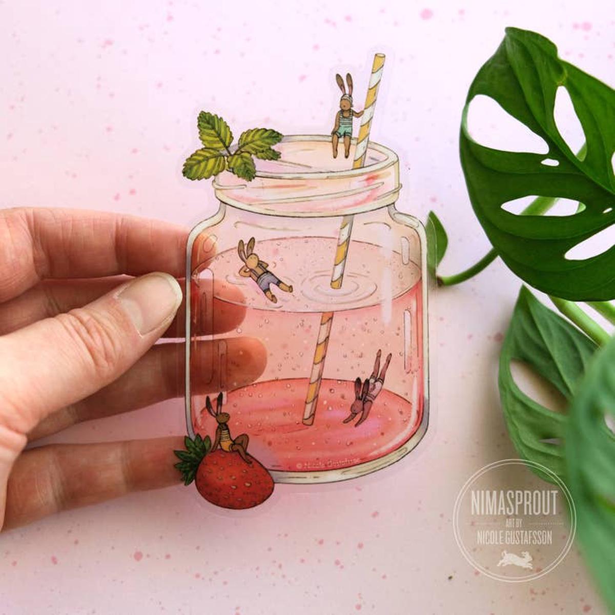 Nimasprout Strawberry Swim Sticker