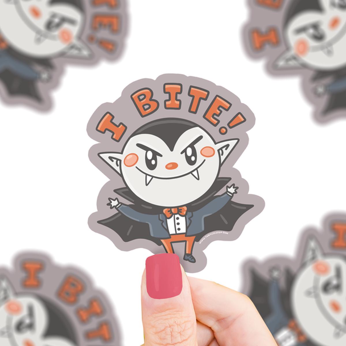 I Bite Vampire Vinyl Sticker