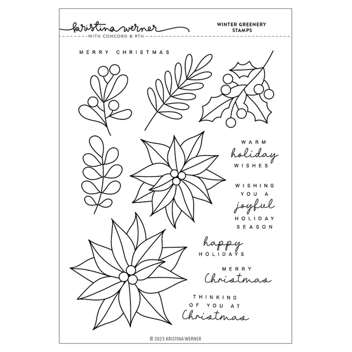 Winter Greenery Stamp Set