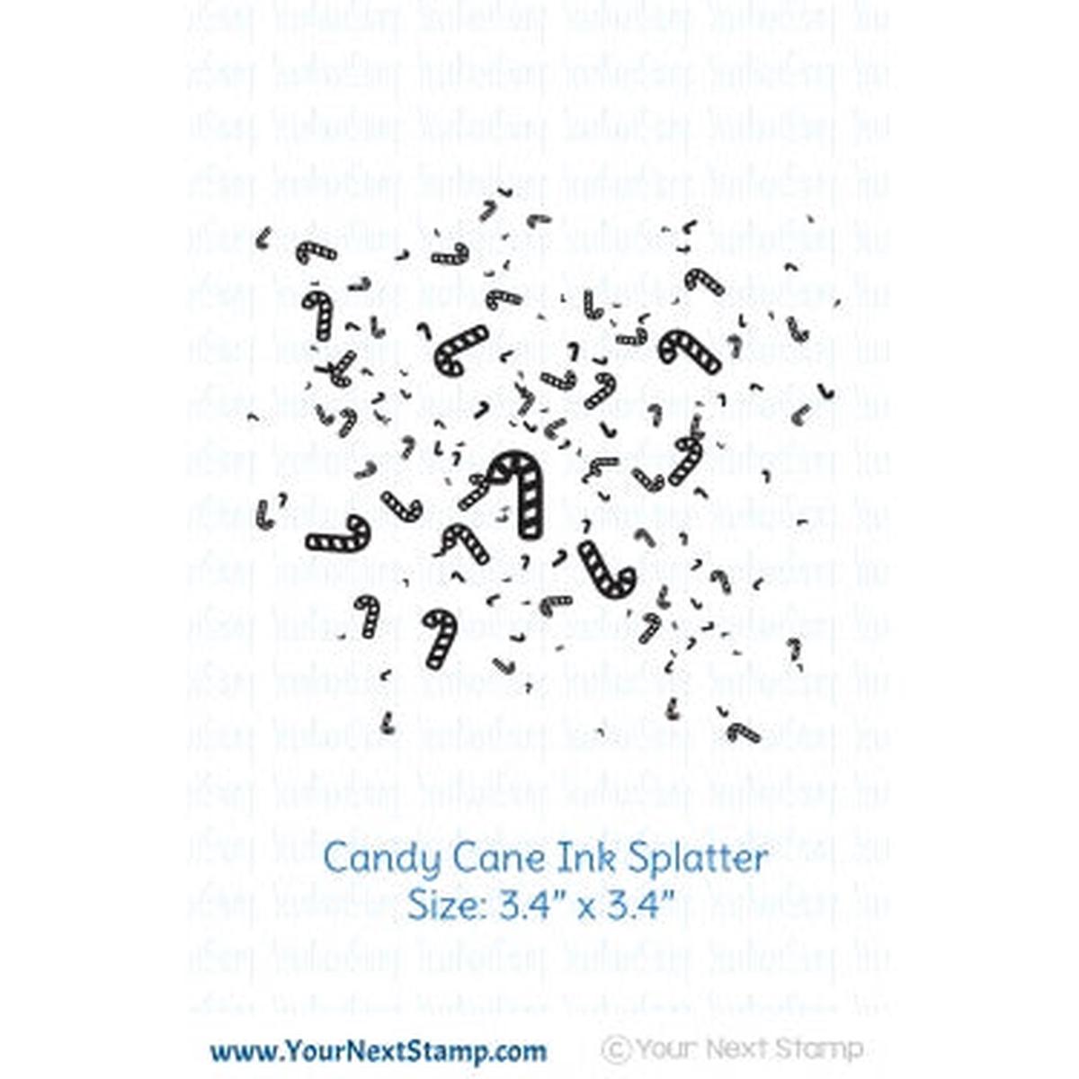 Candy Cane Ink Splatter Stamp