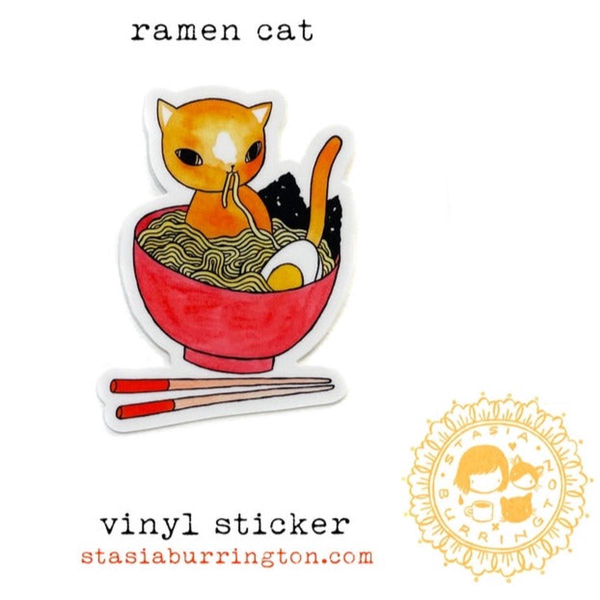 Ramen Cat Vinyl Sticker