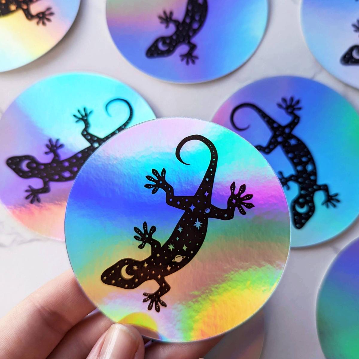 Celestial Gecko Holographic Sticker