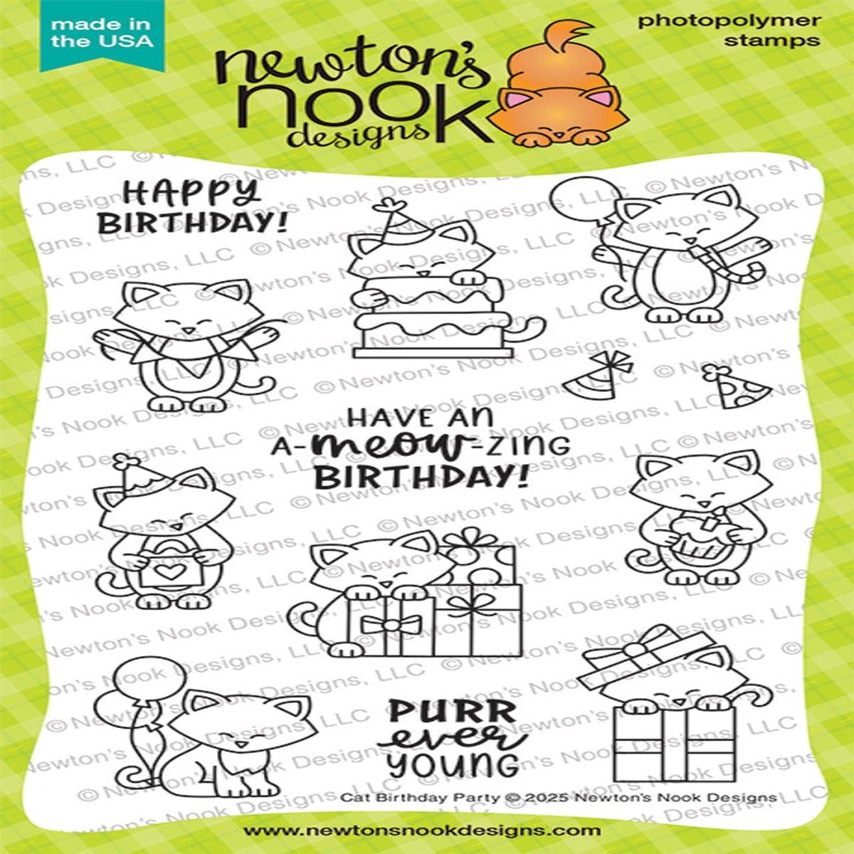 Cat Birthday Party Stamp Set