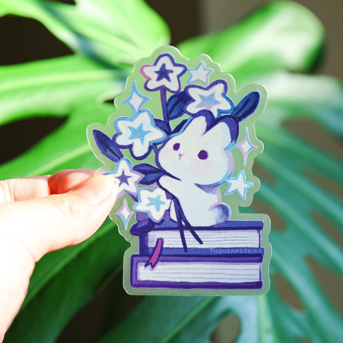 Thousand Skies Rabbit's Star Bouquet Vinyl Sticker (Transparent)