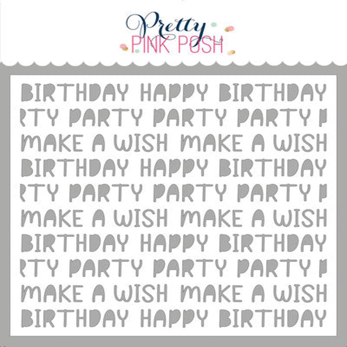 Birthday Words Stencil