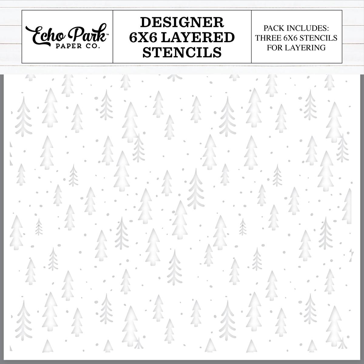 Winter Trees Stencils