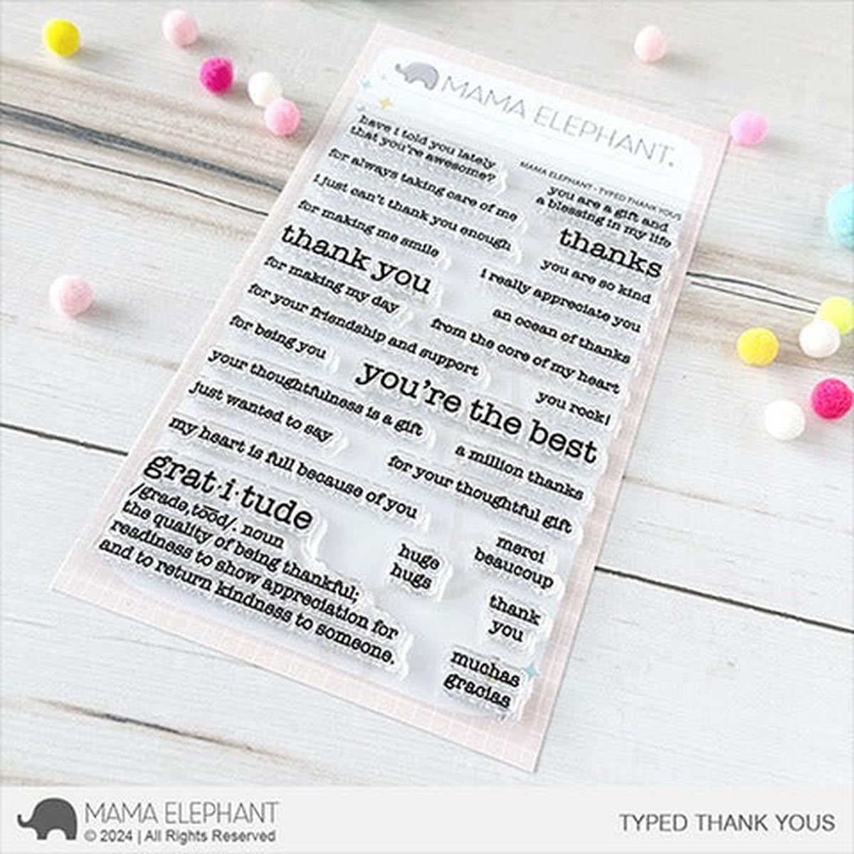 Typed Thank Yous Stamp Set