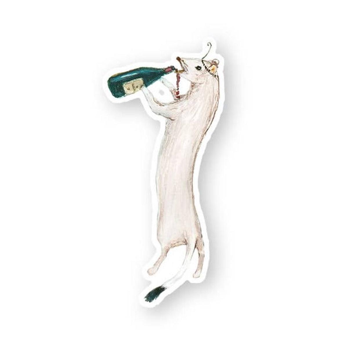 Drunk Weasel Vinyl Sticker
