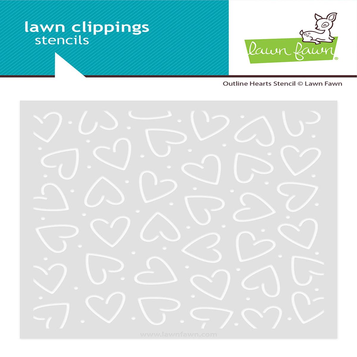 Outline Hearts Stencil